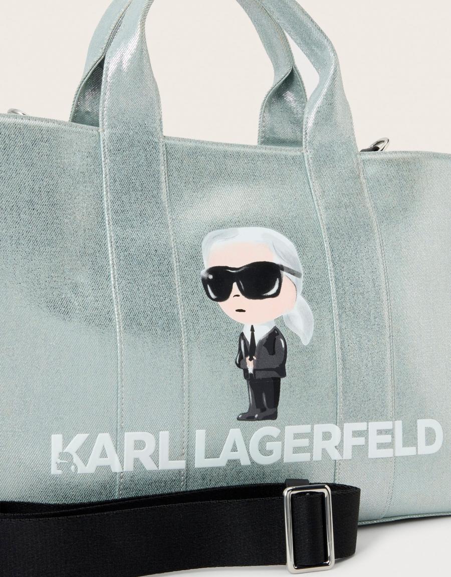 BOLSO KARL LAGERFELD IKON KARL SQ.TOTE SILVER B4W5006 en color Plata