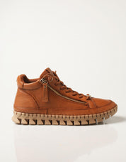 ZAPATILLAS CARMELA BOTIN CREMALLERA CAMEL en color Cuero