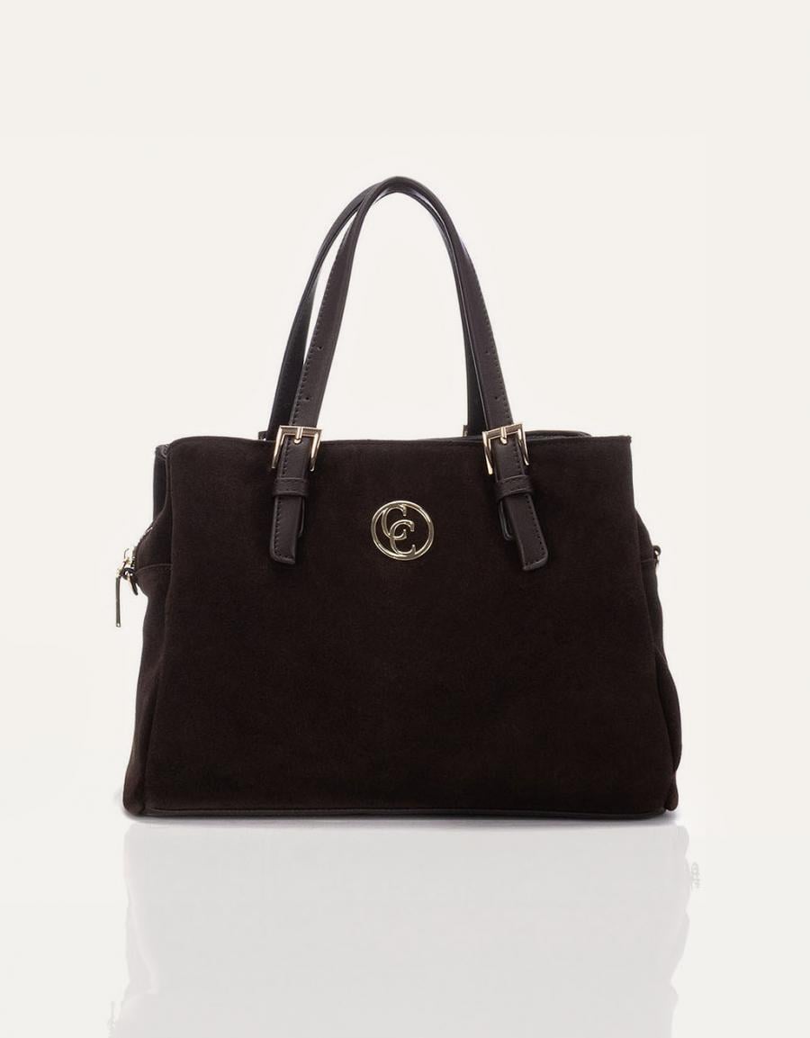 BOLSO CARMELA BOLSO SERRAJE MARRON en color Marron