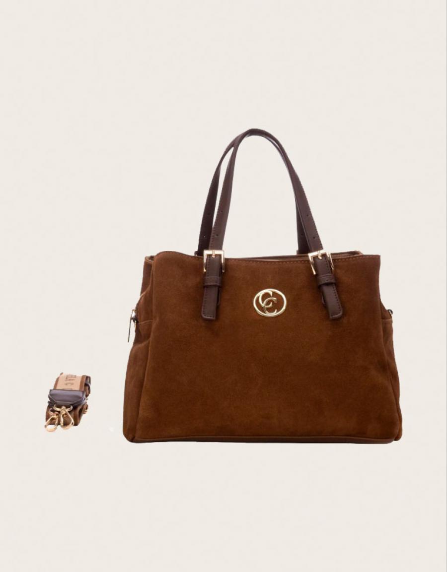 BOLSO CARMELA BOLSO SERRAJE CUERO en color Cuero