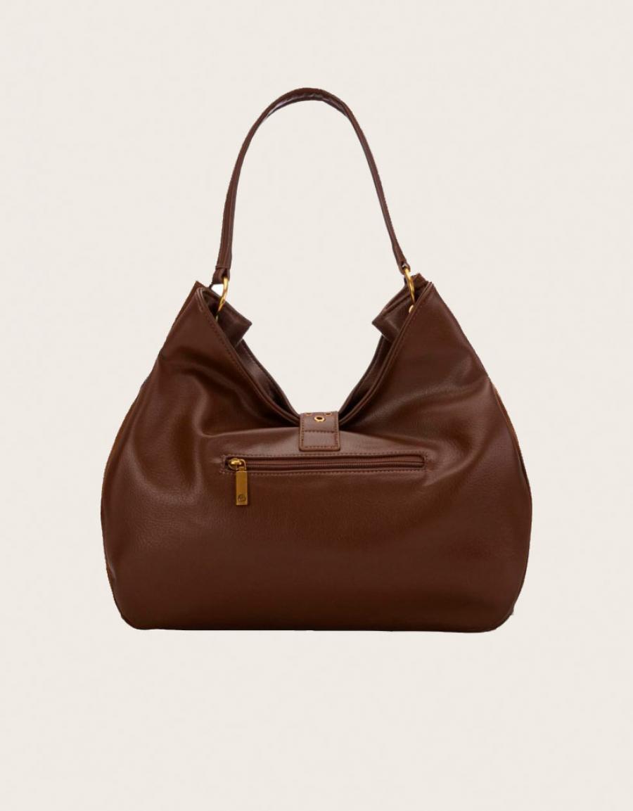 BOLSO CARMELA BOLSO SERRAJE CUERO en color Cuero