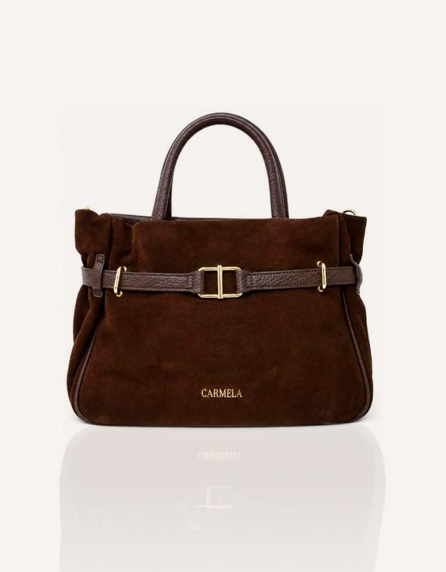 BOLSO CARMELA BOLSO SERRAJE MARRON en color Marron