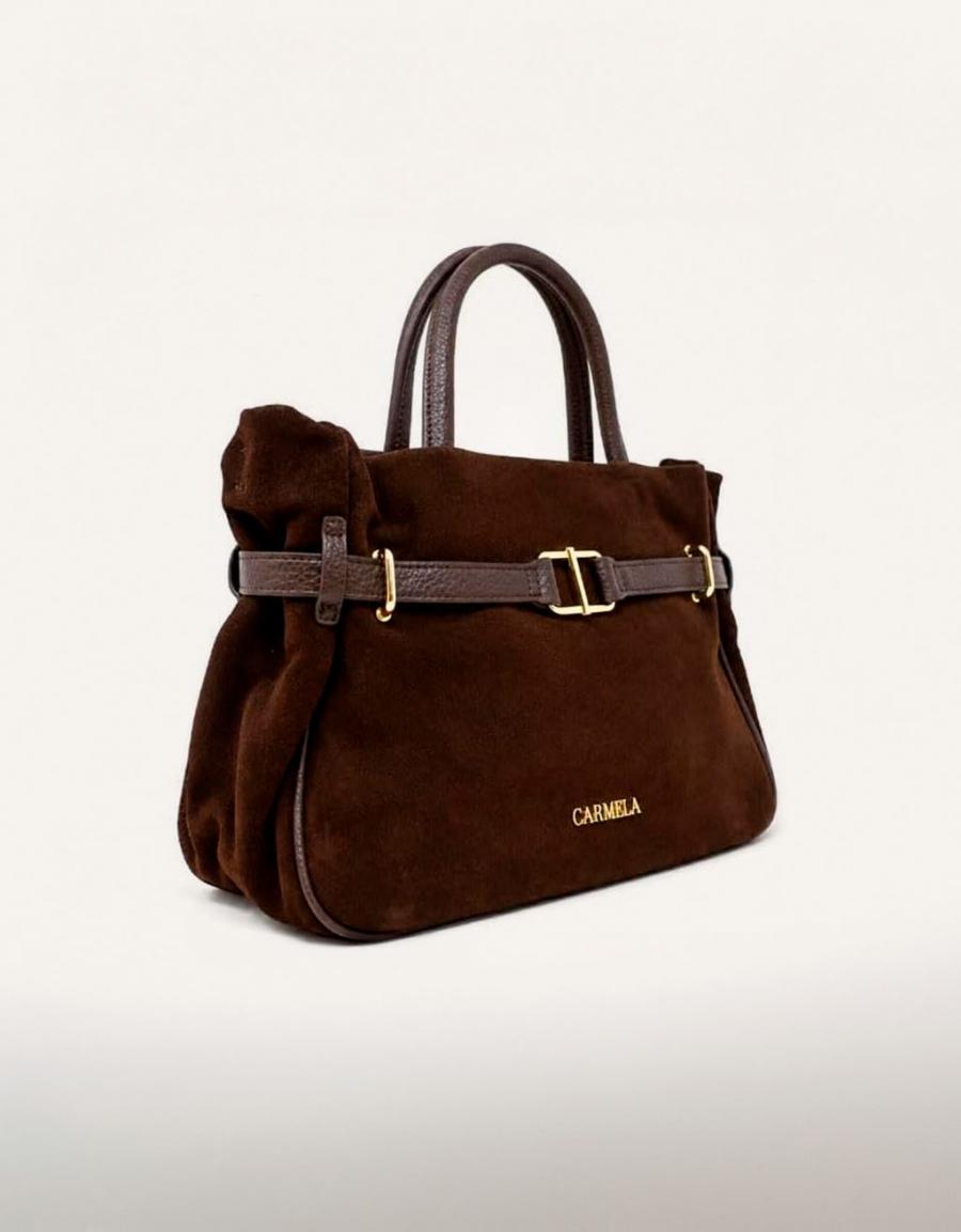 BOLSO CARMELA BOLSO SERRAJE MARRON en color Marron