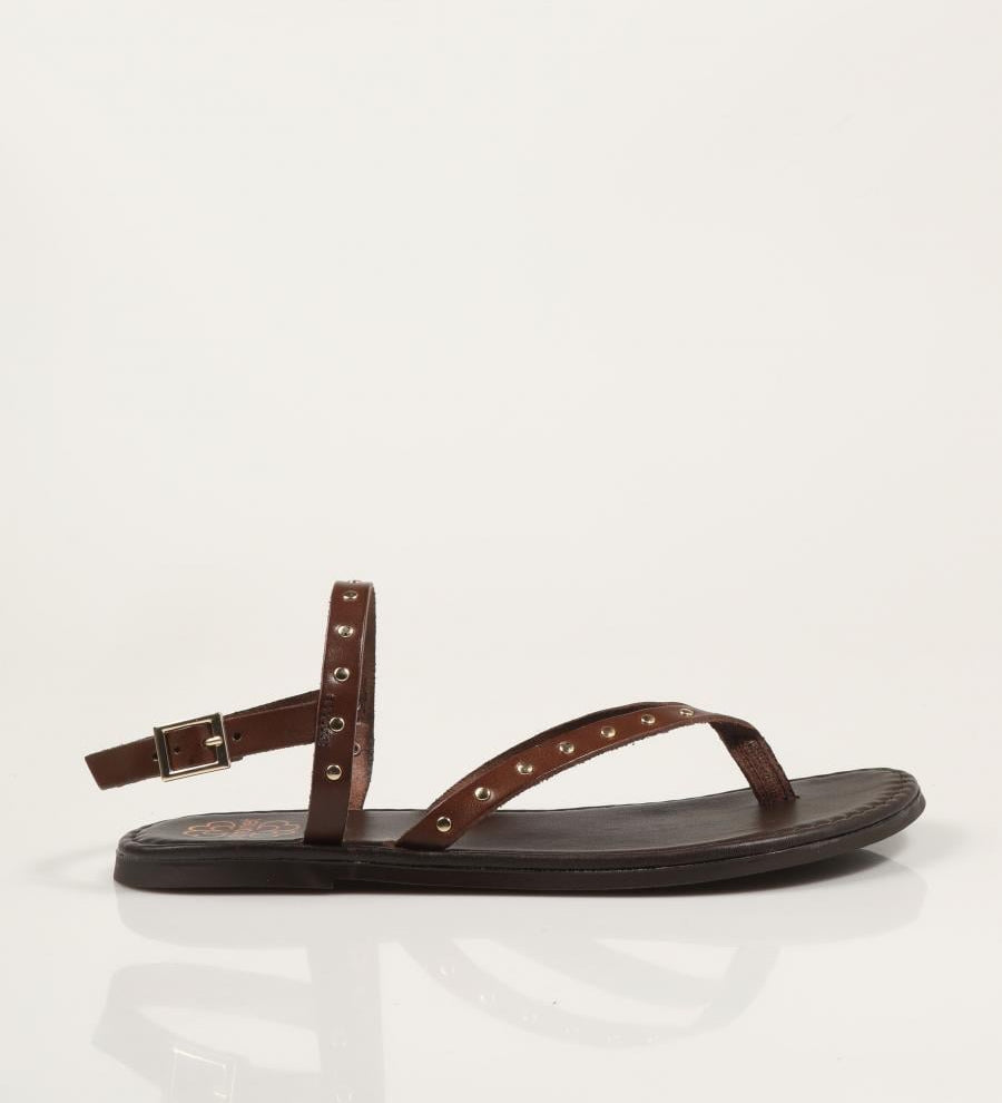 SANDALIAS PORRONET ESCLAVA TACHAS MOKA en color Marron