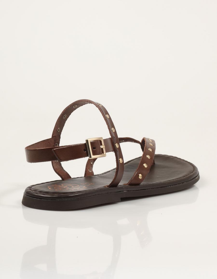 SANDALIAS PORRONET ESCLAVA TACHAS MOKA en color Marron