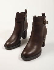 BOTINES XTI BOTIN HEBILLA MARRON en color Marron