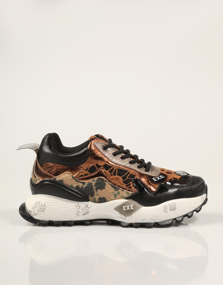 ZAPATILLAS EXE SNEAKER BLACK  BRONZE en color Negro