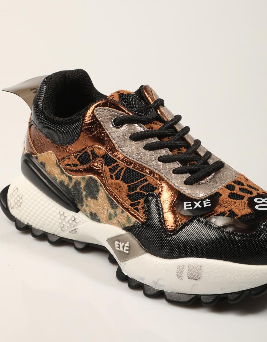 ZAPATILLAS EXE SNEAKER BLACK  BRONZE en color Negro