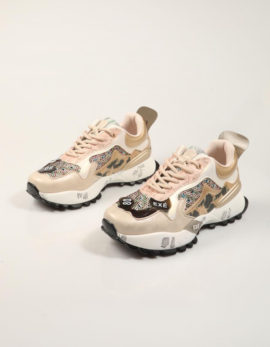 ZAPATILLAS EXE SNEAKER GOLD BEIGE en color Platino