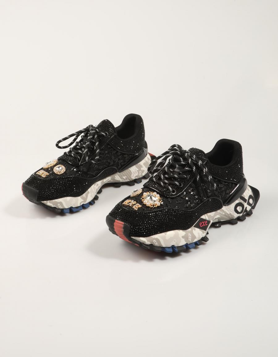 ZAPATILLAS EXE SNEAKER LEATHER BLACK en color Negro
