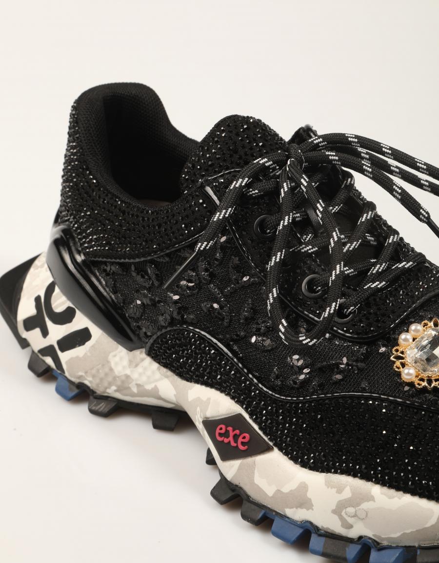 ZAPATILLAS EXE SNEAKER LEATHER BLACK en color Negro