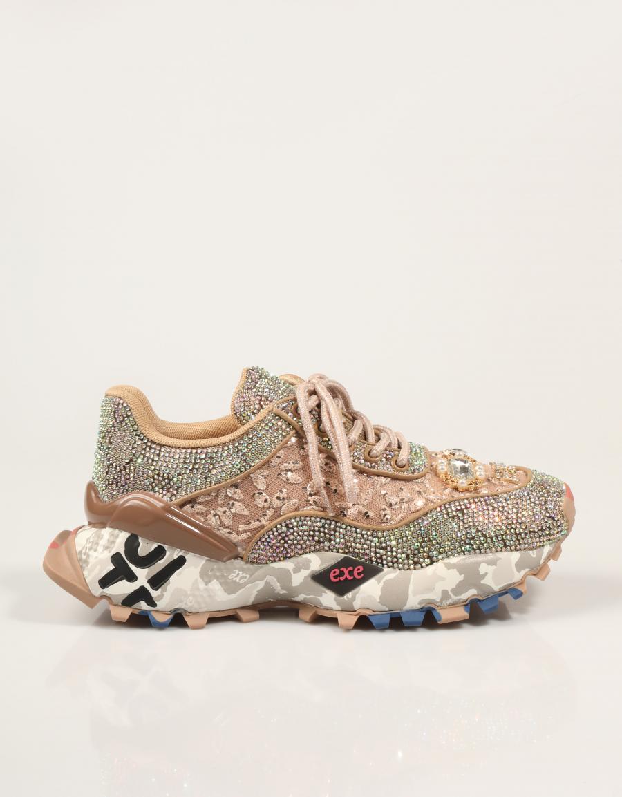 ZAPATILLAS EXE SNEAKER LEATHER BEIGE en color Beige