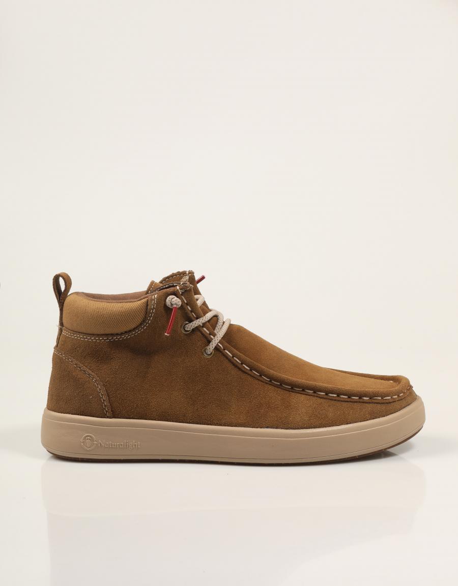 BOTINES NATURAL WORLD ANGLES CAMEL 8451 en color Cuero