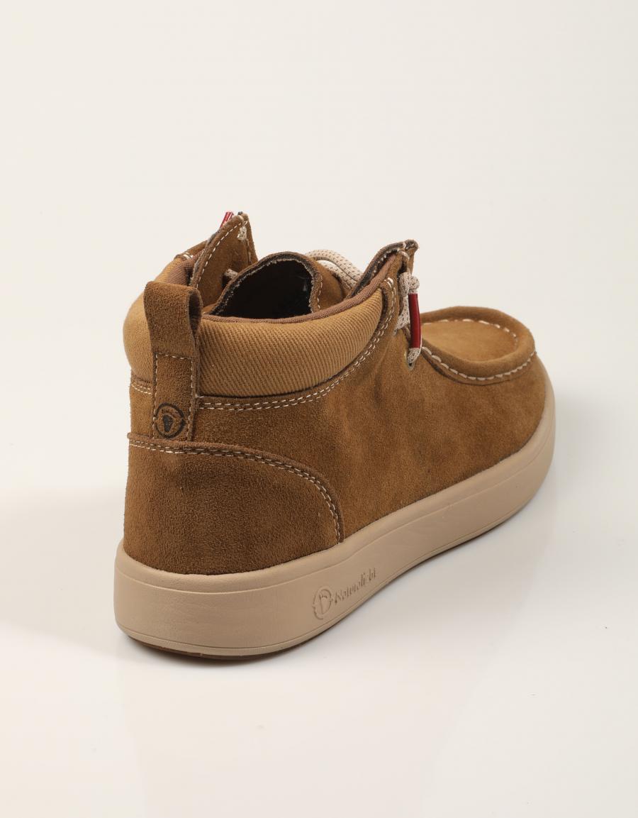 BOTINES NATURAL WORLD ANGLES CAMEL 8451 en color Cuero