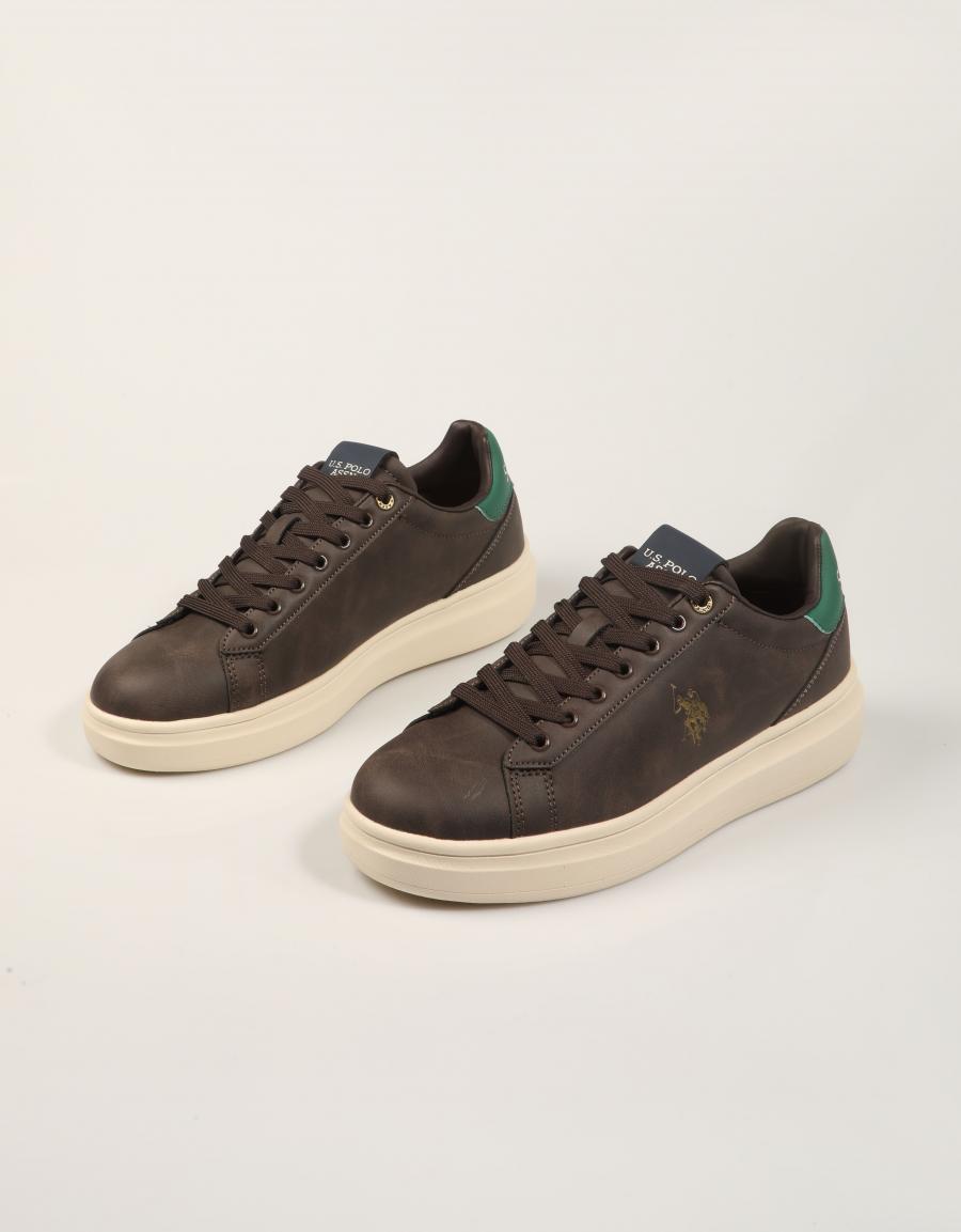 ZAPATILLAS US POLO ASSN CODY010C D.BROWN CODY010M/GY4 en color Marron