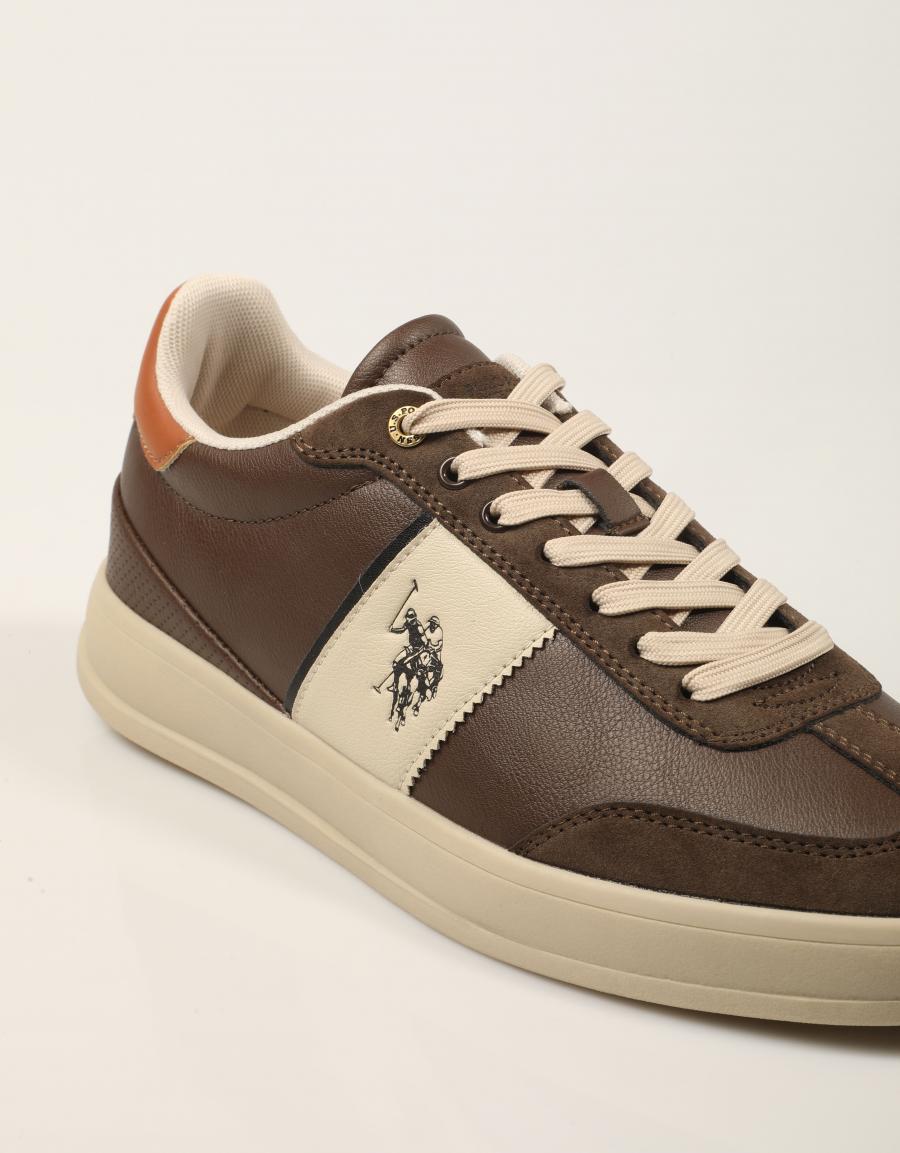 ZAPATILLAS US POLO ASSN CAMPY004D DARK BROWN CAMPY004M/GYH3 en color Marron