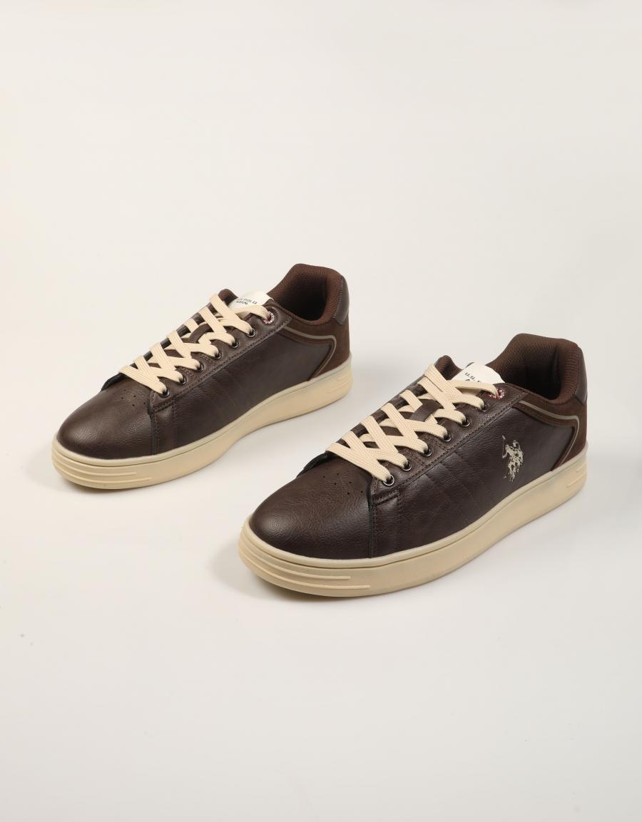 ZAPATILLAS US POLO ASSN ALPHA001 DARK BROWN ALPHA001M/GYH1 en color Marron