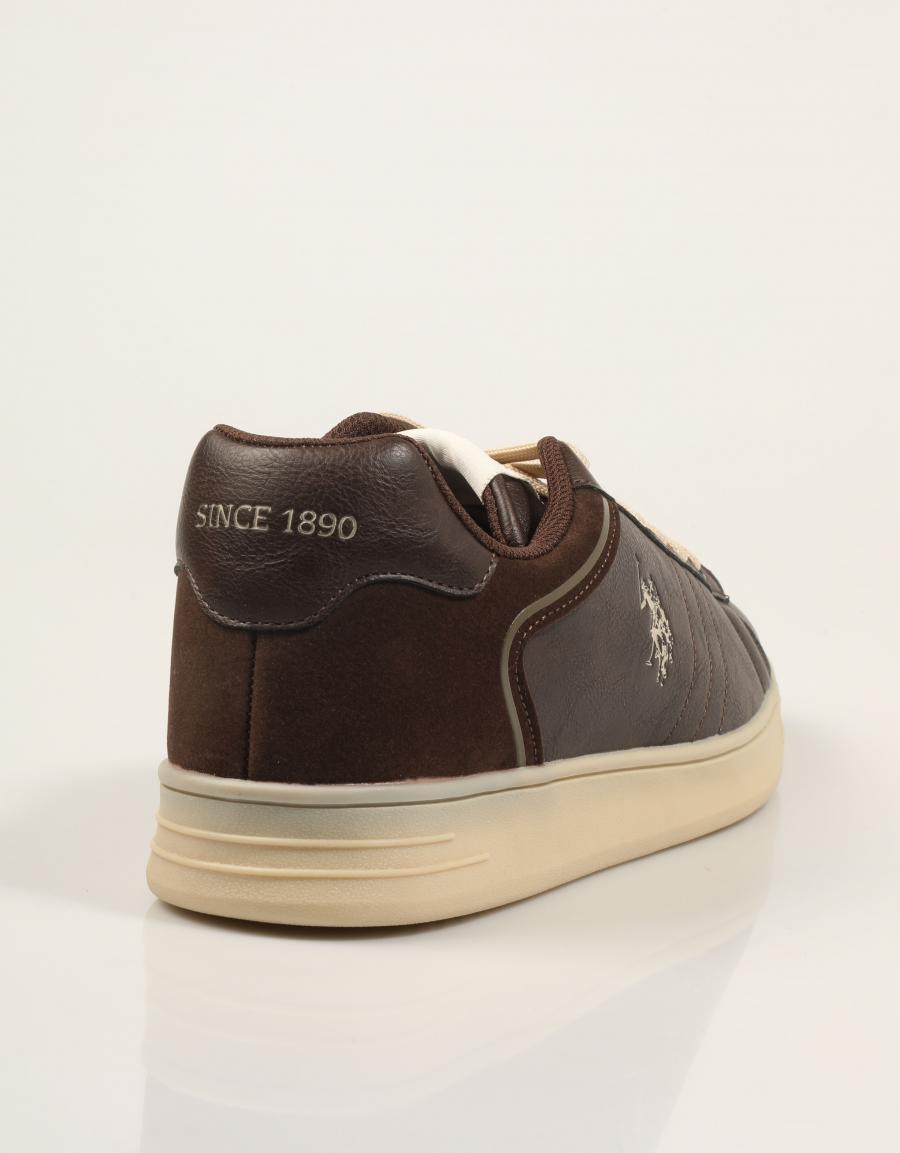 ZAPATILLAS US POLO ASSN ALPHA001 DARK BROWN ALPHA001M/GYH1 en color Marron