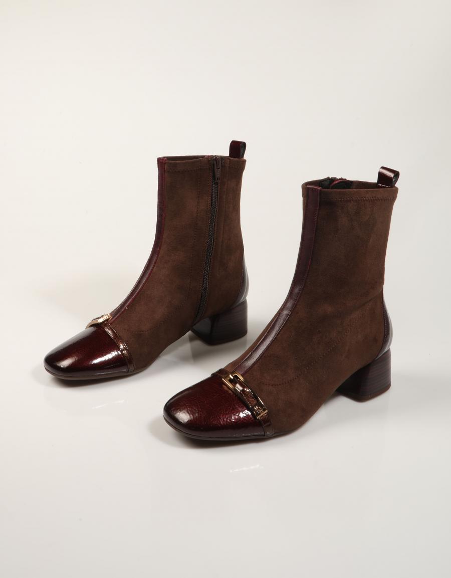 BOTINES HISPANITAS BOTIN BORDO/ESPRESSO en color Burdeos