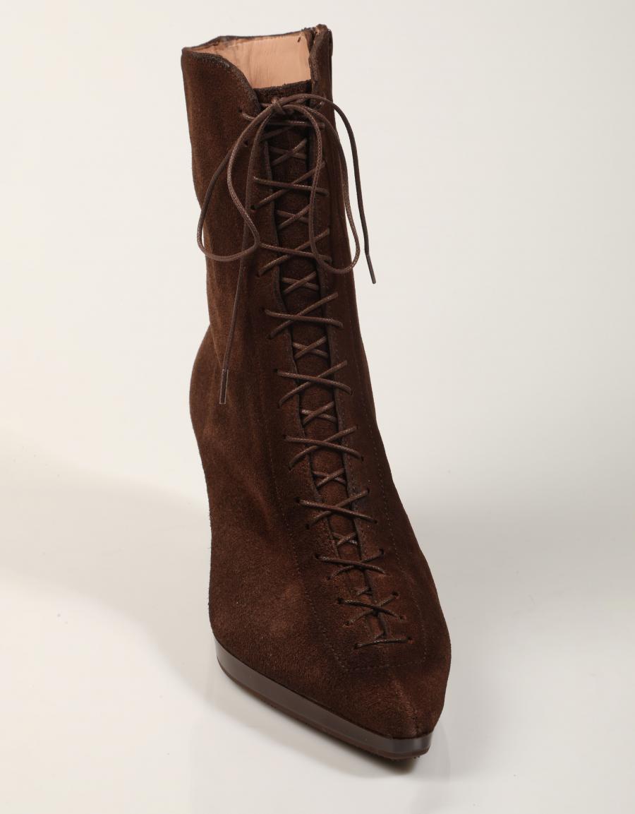 BOTINES HISPANITAS BOTIN CORDONES ESPRESSO en color Marron