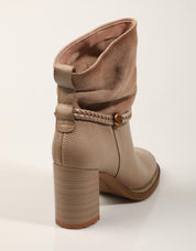 BOTINES HISPANITAS BOTIN TRENZA CASTORO en color Beige
