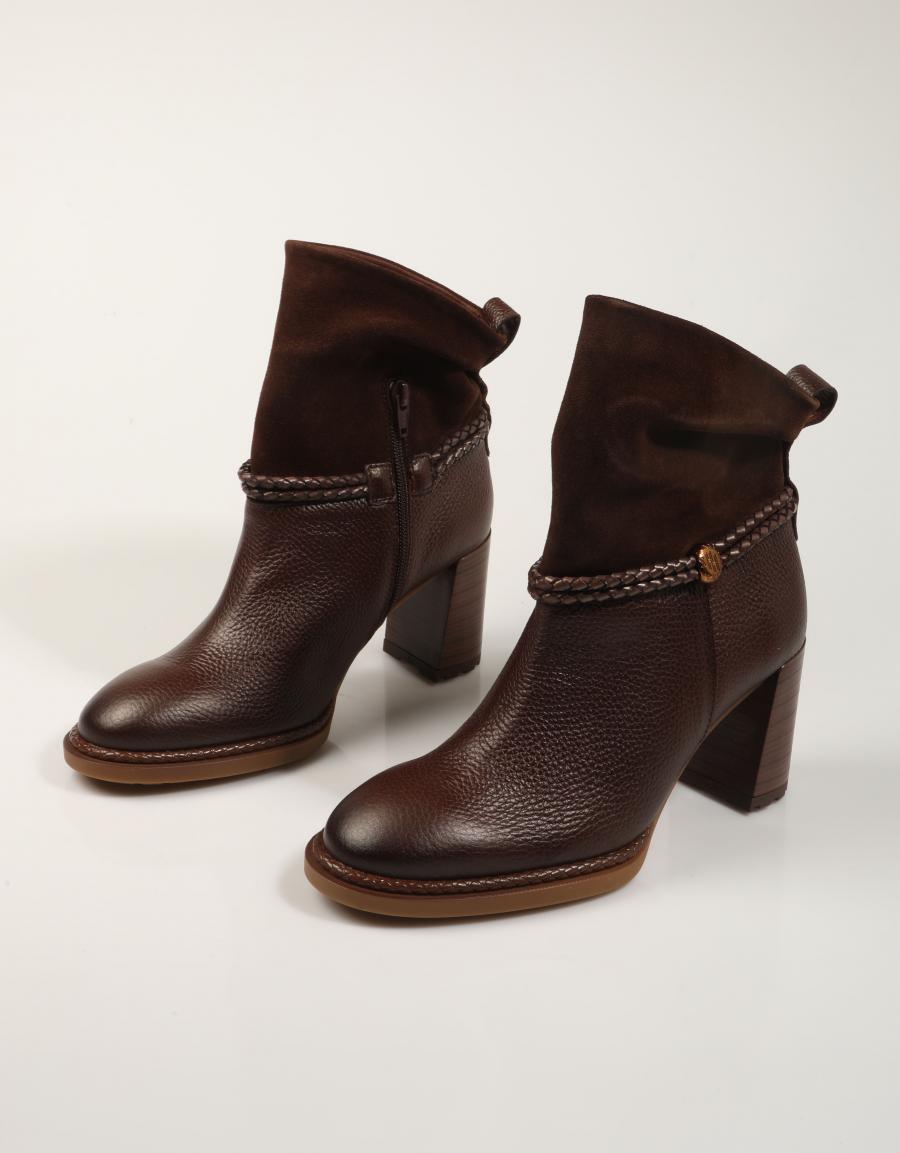 BOTINES HISPANITAS BOTIN TRENZA ESPRESSO en color Marron
