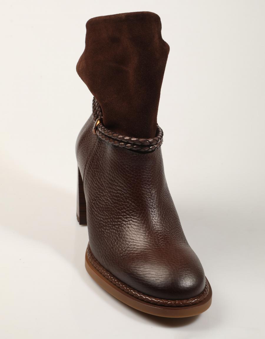 BOTINES HISPANITAS BOTIN TRENZA ESPRESSO en color Marron