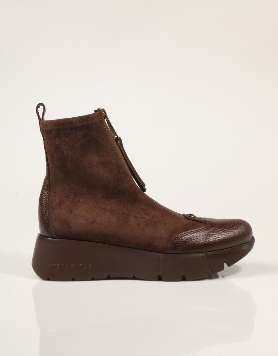 BOTINES HISPANITAS BOTIN CREMALLERA ESPRESSO en color Marron