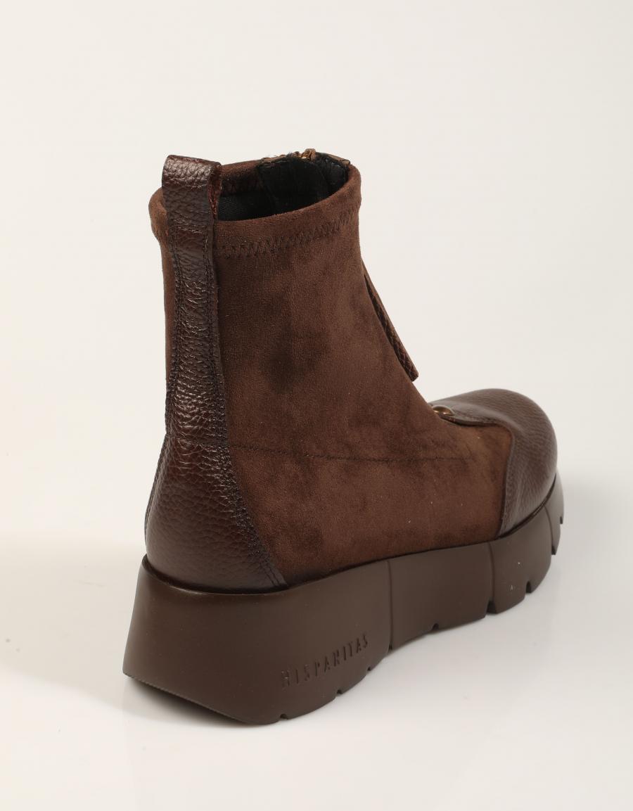 BOTINES HISPANITAS BOTIN CREMALLERA ESPRESSO en color Marron