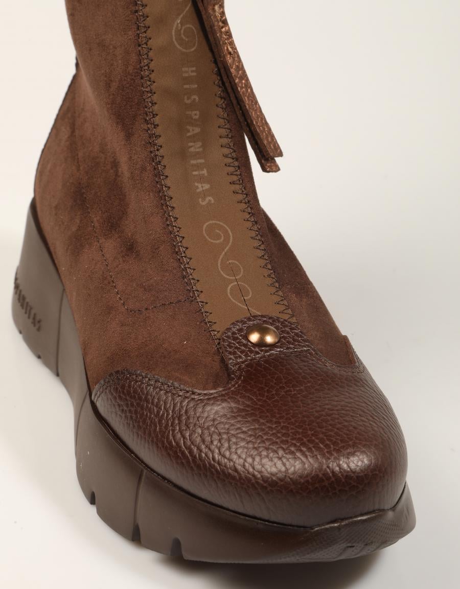 BOTINES HISPANITAS BOTIN CREMALLERA ESPRESSO en color Marron