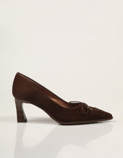 ZAPATOS VESTIR HISPANITAS SALON VELOUR ESPRESSO en color Marron