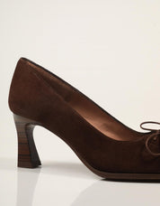 ZAPATOS VESTIR HISPANITAS SALON VELOUR ESPRESSO en color Marron