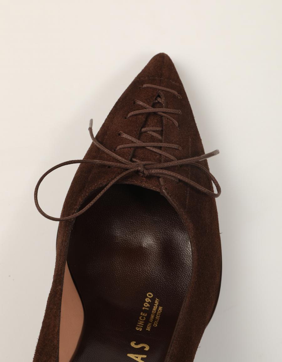 ZAPATOS VESTIR HISPANITAS SALON VELOUR ESPRESSO en color Marron