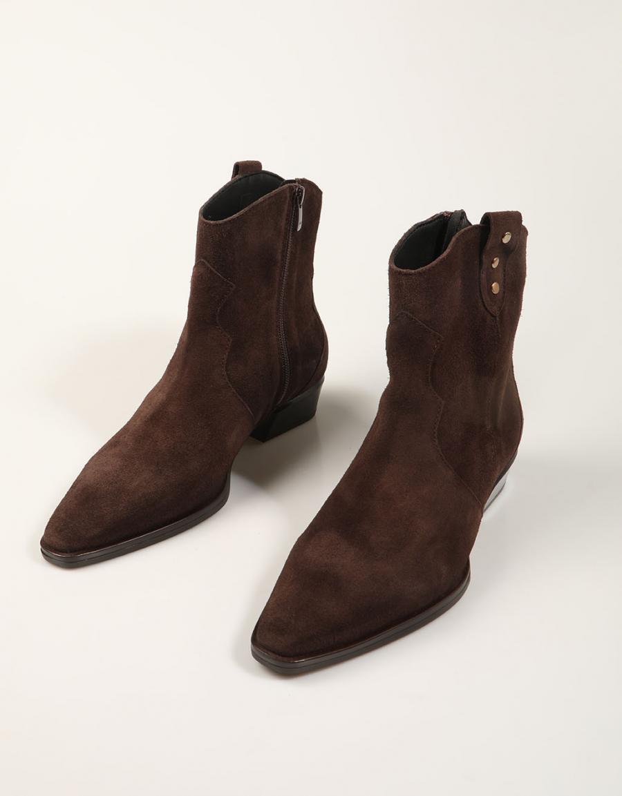 BOTINES LUCIA VIGUERA BOTIN VITELO CAOBA en color Taupe