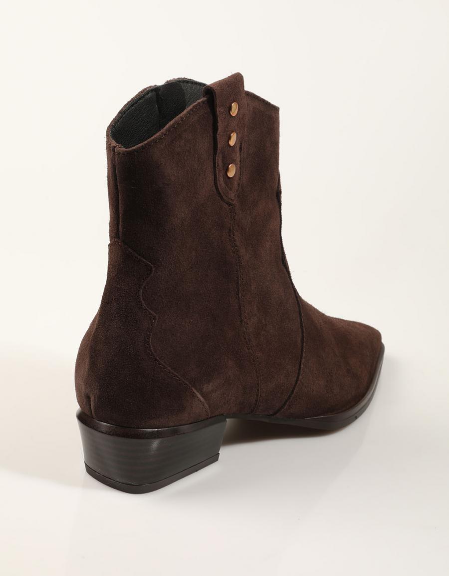 BOTINES LUCIA VIGUERA BOTIN VITELO CAOBA en color Taupe