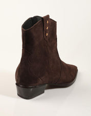 BOTINES LUCIA VIGUERA BOTIN VITELO CAOBA en color Taupe