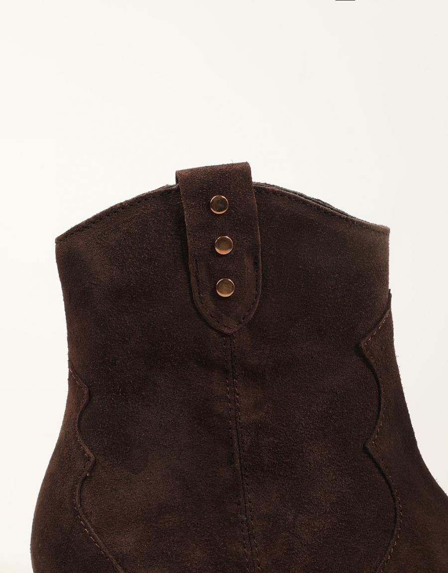 BOTINES LUCIA VIGUERA BOTIN VITELO CAOBA en color Taupe