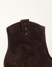 BOTINES LUCIA VIGUERA BOTIN VITELO CAOBA en color Taupe