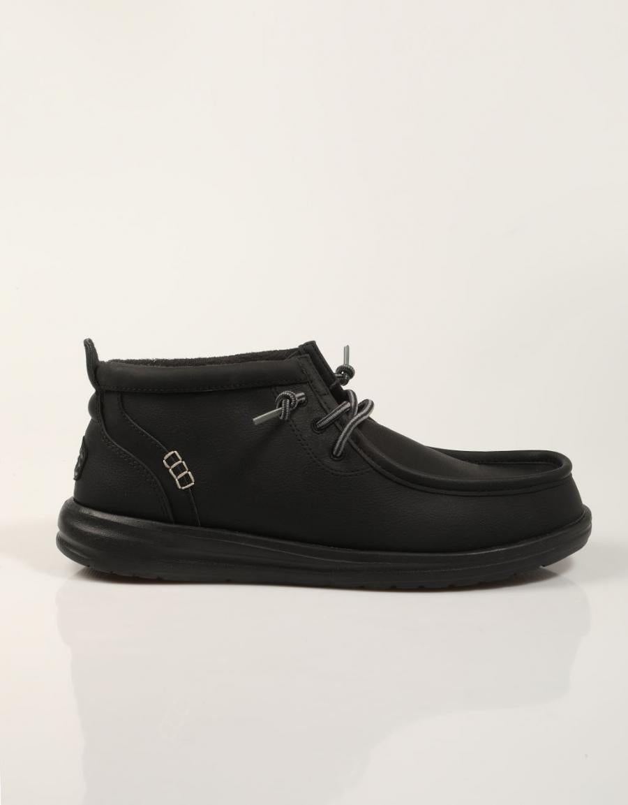 BOTINES DUDE WALLY MID HD42051 BLACK en color Negro