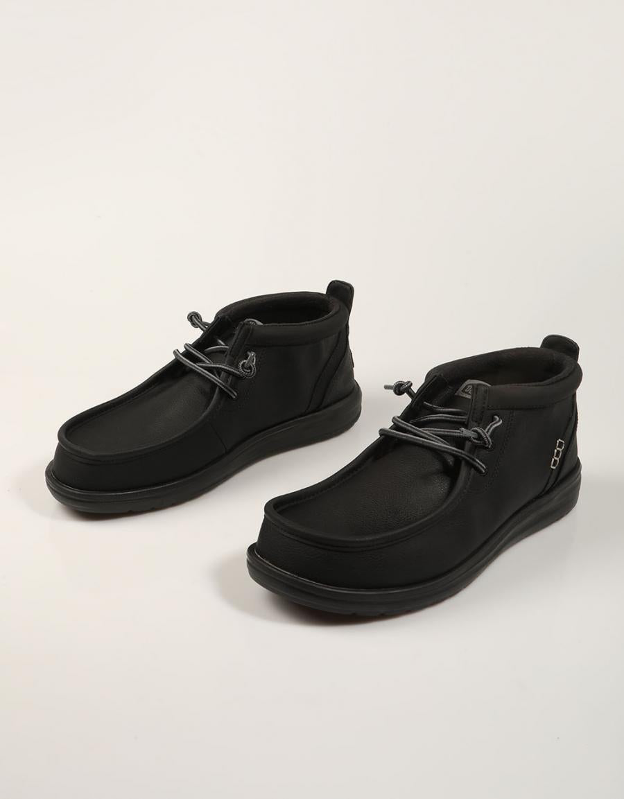 BOTINES DUDE WALLY MID HD42051 BLACK en color Negro