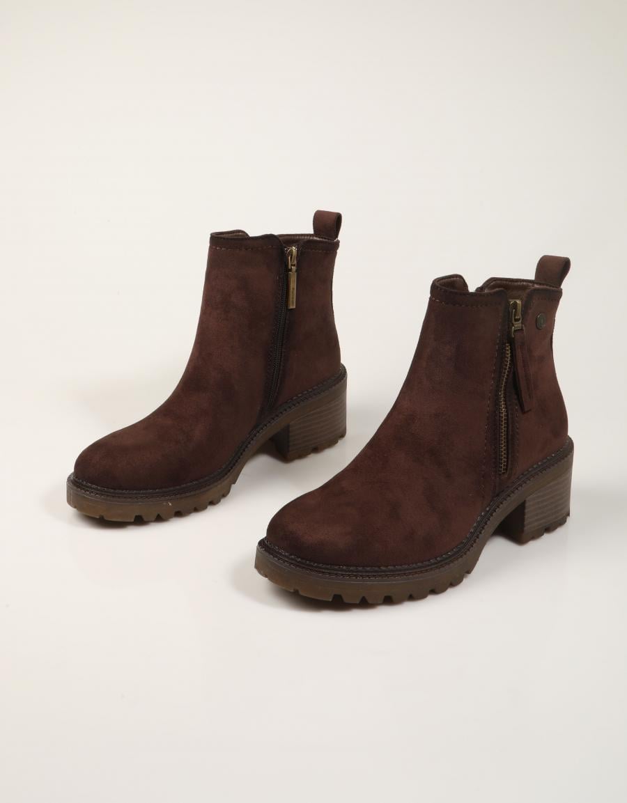 BOTINES REFRESH BOTIN CREMALLERA MARRON en color Marron