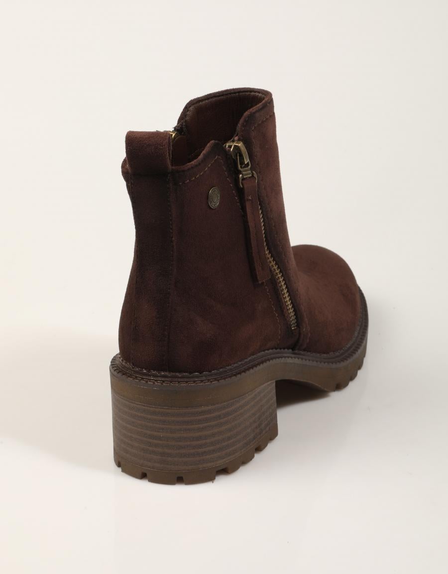 BOTINES REFRESH BOTIN CREMALLERA MARRON en color Marron