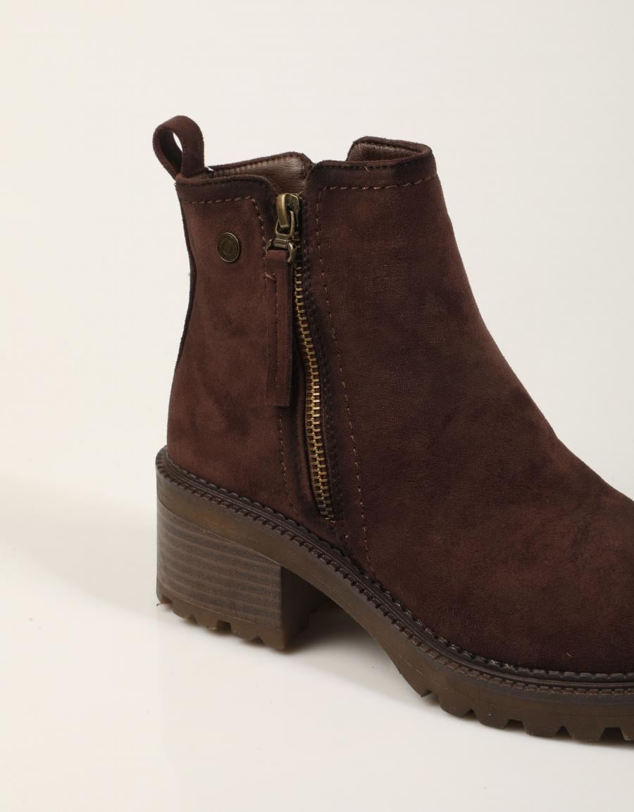 BOTINES REFRESH BOTIN CREMALLERA MARRON en color Marron