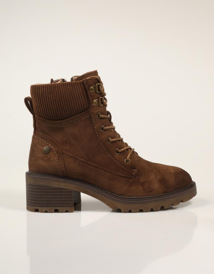 BOTINES REFRESH BOTIN CORDONES TAUPE en color Taupe