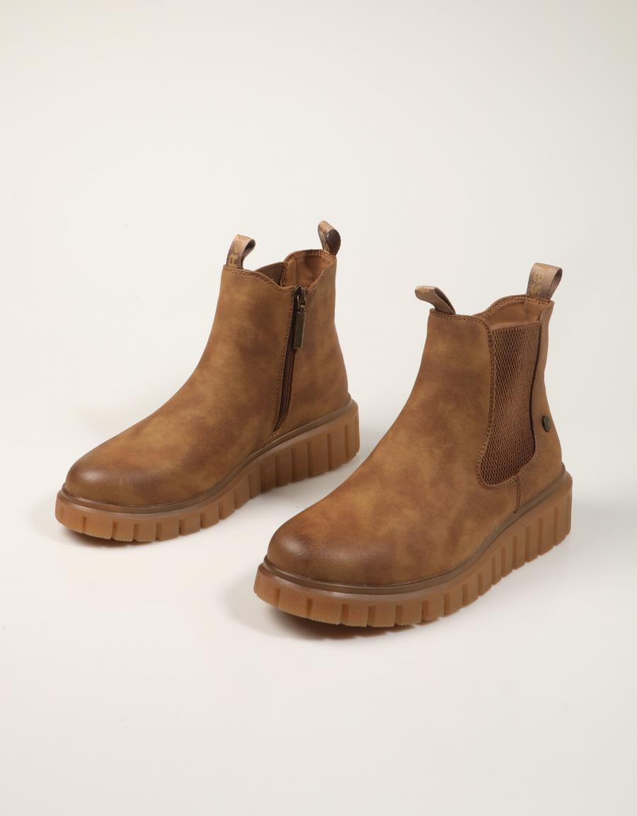 BOTINES REFRESH BOTIN CHELSEA CAMEL en color Cuero