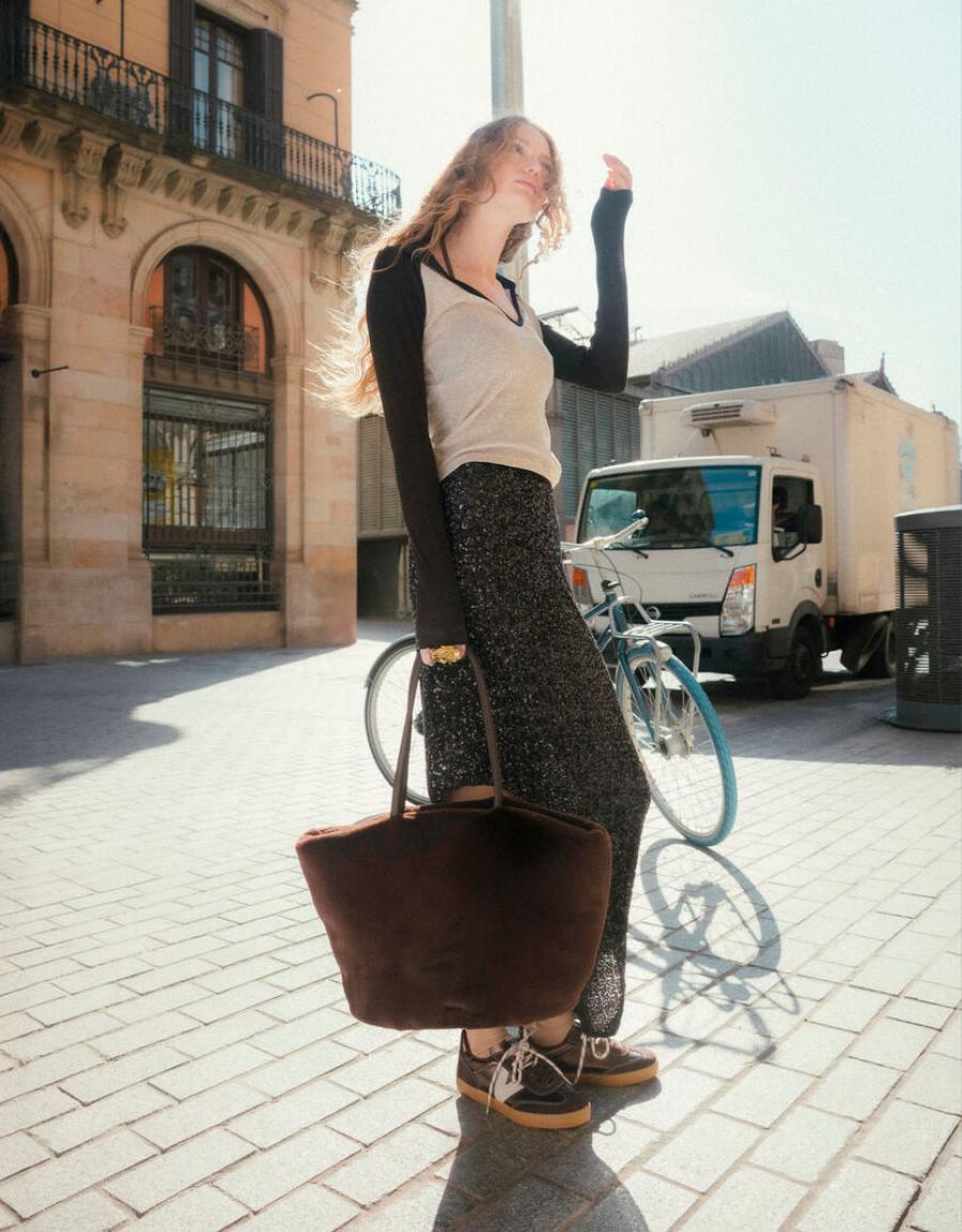 BOLSOS VICTORIA 9126001 SHOPPER PELO MARRON en color Marron