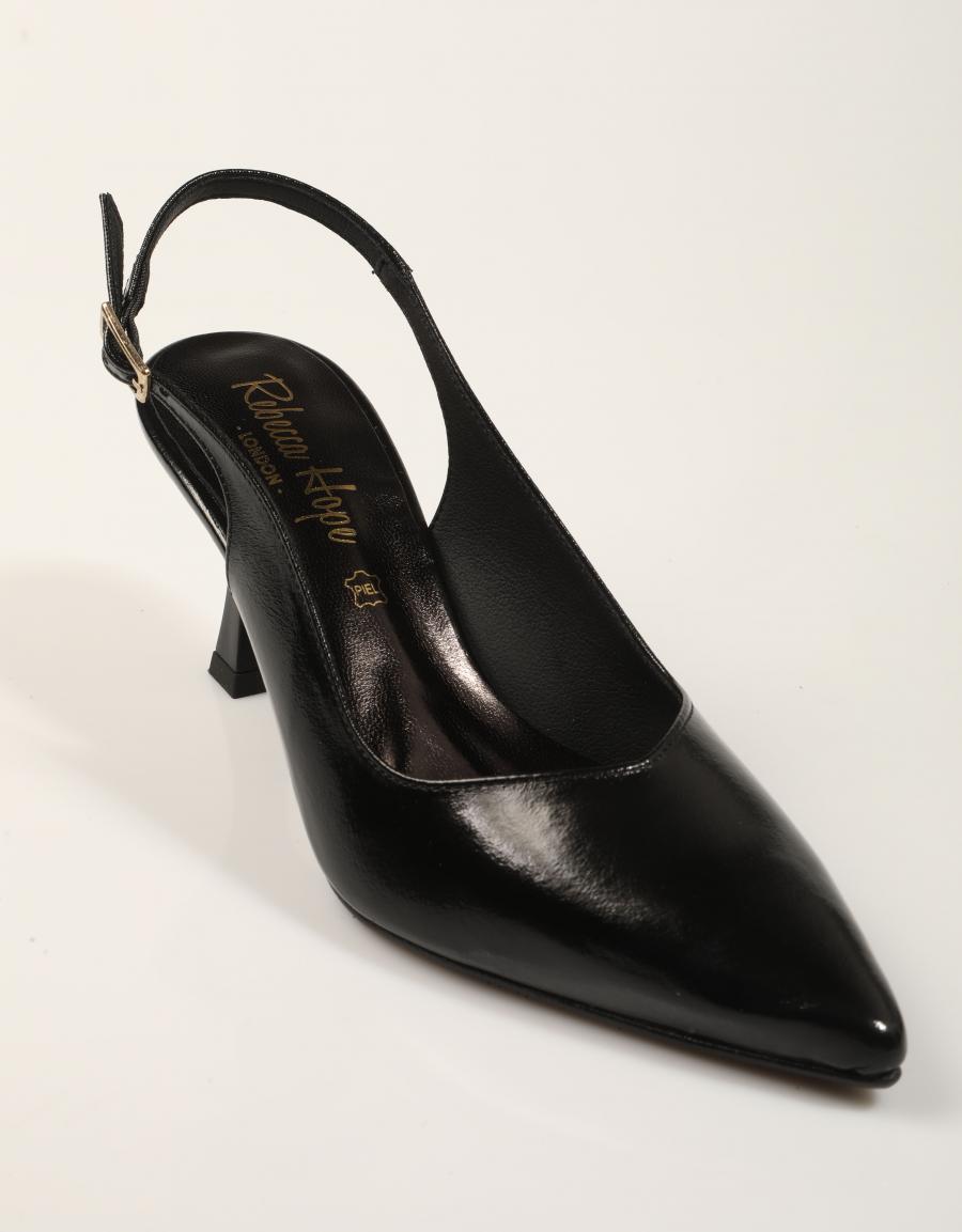 ZAPATOS VESTIR REBECCA HOPE SLIM BACK KROKANTE NEGRO en color Negro