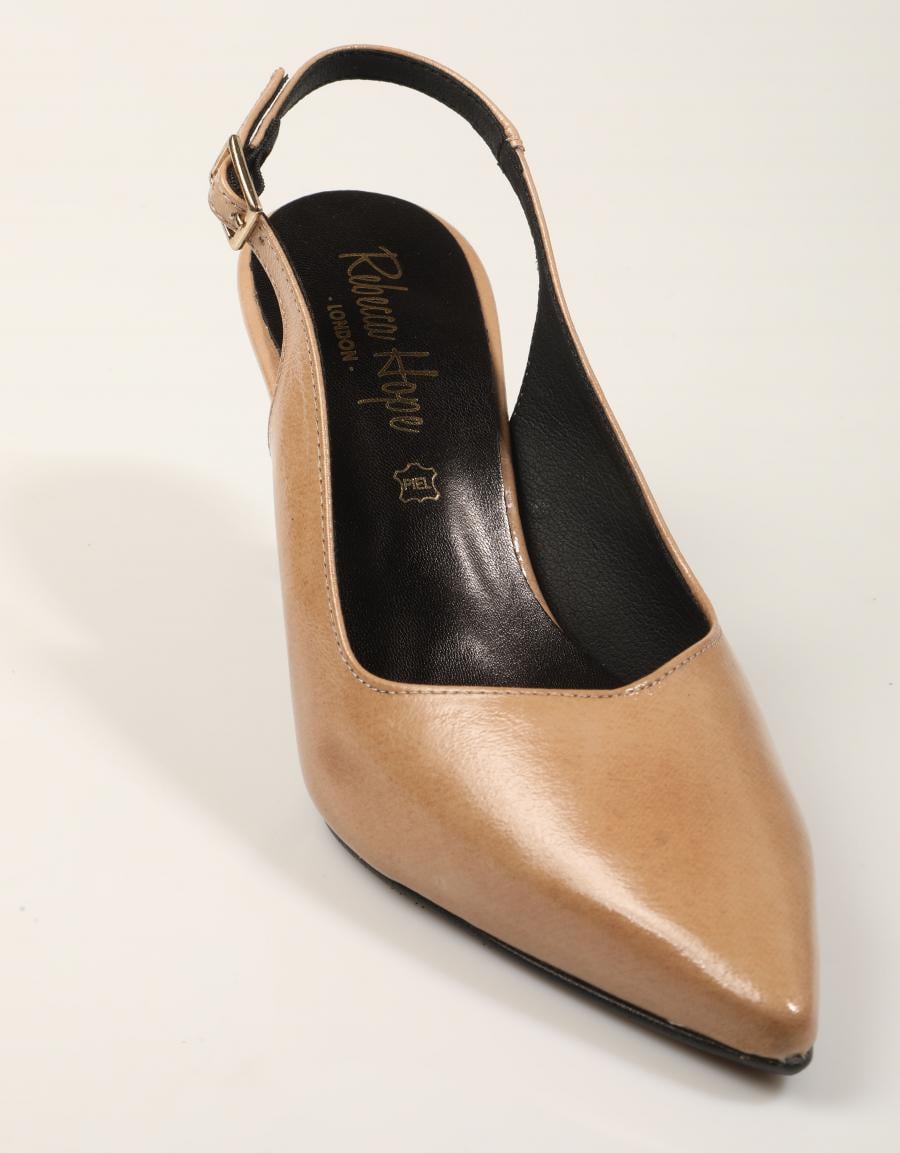 ZAPATOS VESTIR REBECCA HOPE SLIM BACK KROKANTE FANGO en color Taupe