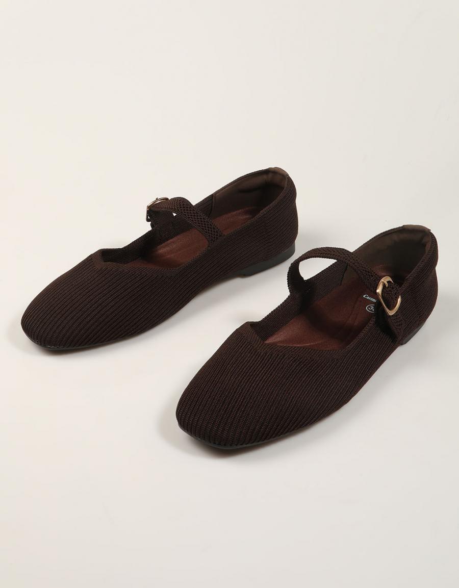 BAILARINAS CARMINA HILTON MARY JANE BROWN en color Marron