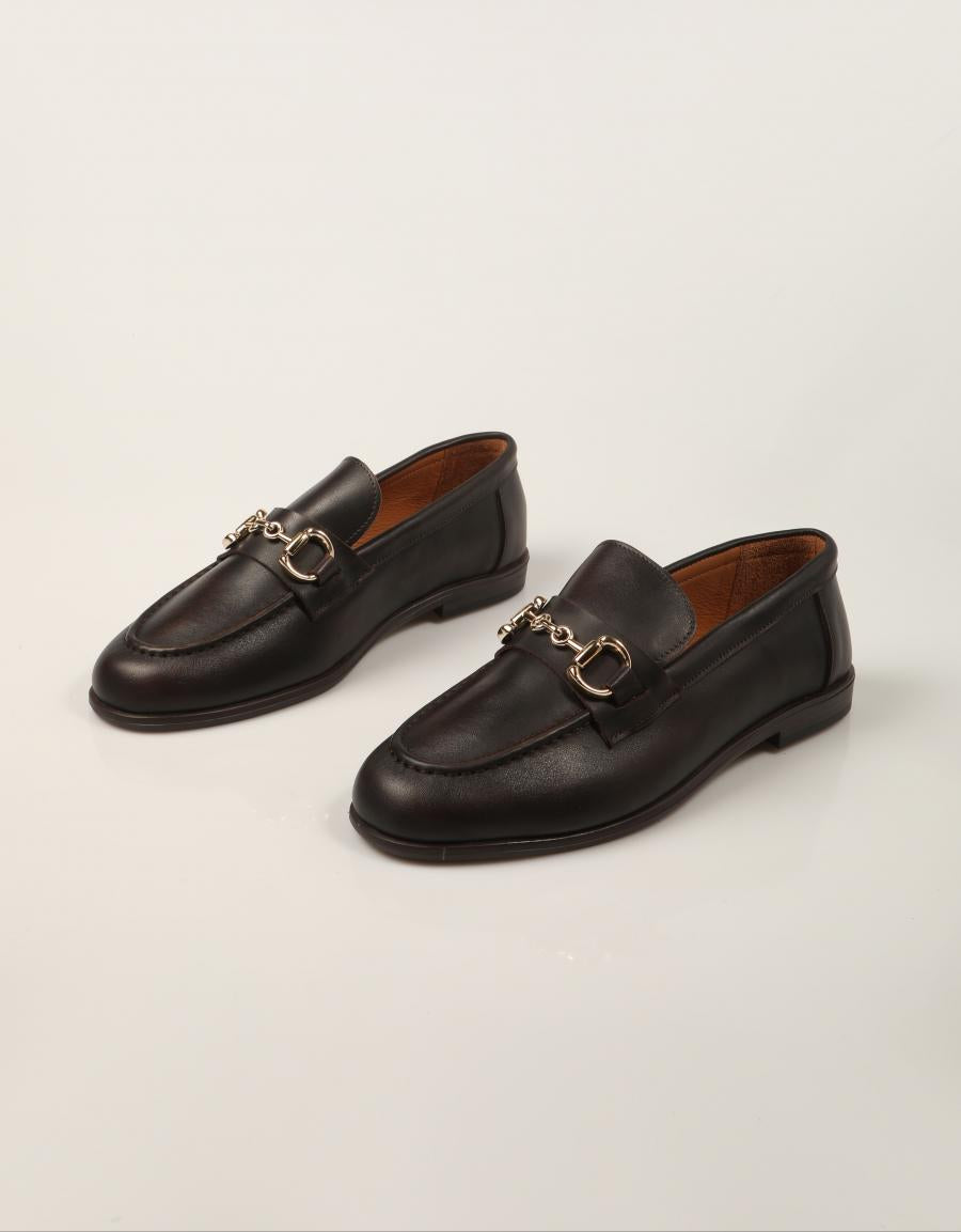 MOCASINES REBECCA HOPE MOCASIN ESTRIBO BROWN en color Marron